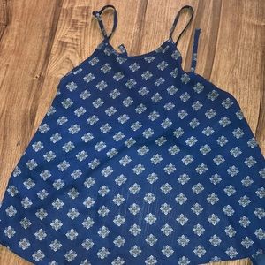 blue silk tie back crop top brandy melville